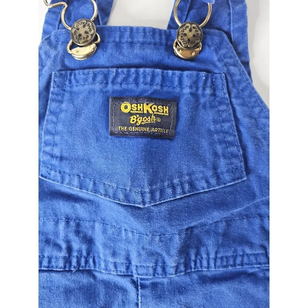 OshKosh B’Gosh Vintage Y2k Overalls Blue Shortalls Shorts 3T Made In USA